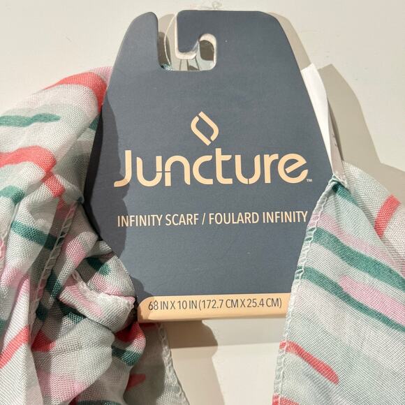 Juncture Infinity Scarf Womans White Pink Baby Blue NWT - Picture 2 of 5